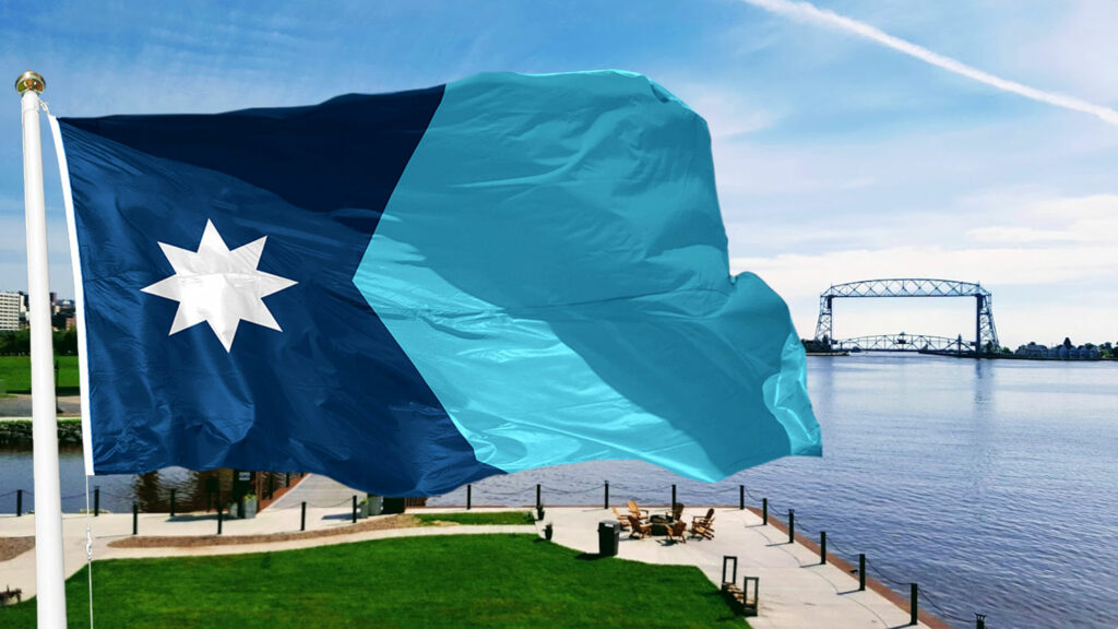 Minnesota Flag Duluth Lift Bridge customgenius.com